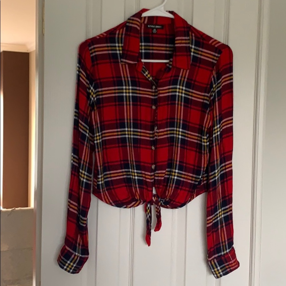 Crop Flannel Top
